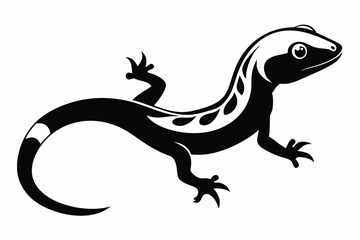 Obraz premium gecko silhouette line art vector illustration with a white background