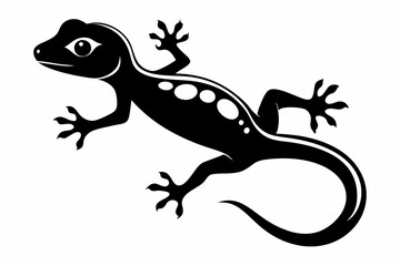 Naklejka premium gecko silhouette line art vector illustration with a white background