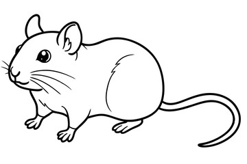 Fototapeta premium gerbil silhouette line art vector illustration with a white background