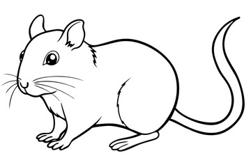 gerbil silhouette line art vector illustration with a white background