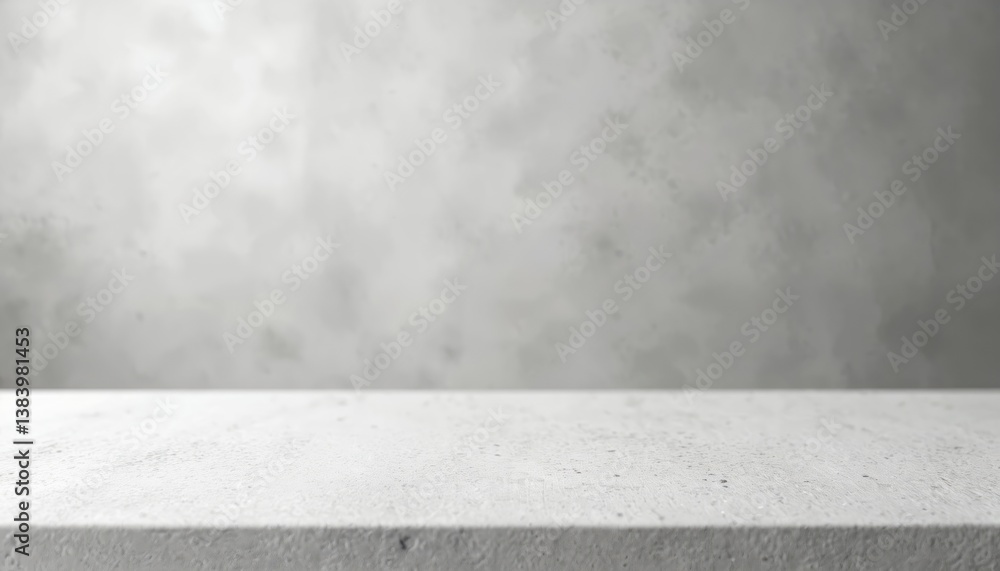 Poster white cement table top, counter or desk over blur bokeh light background. perspective for product di