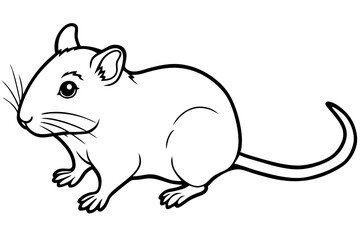 gerbil silhouette line art vector illustration with a white background