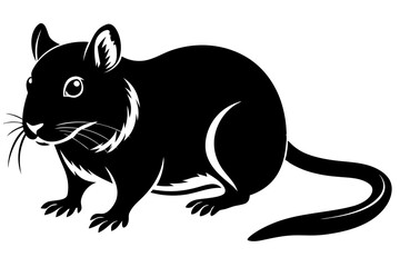 gerbil silhouette line art vector illustration with a white background