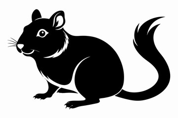 gerbil silhouette line art vector illustration with a white background