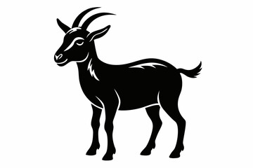 Obraz premium goat silhouette line art vector illustration with a white background