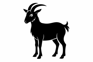goat silhouette line art vector illustration with a white background