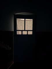 A Mysterious Door is Hidden Within a Dim Light Setting, Evoking Questions and Curiosity