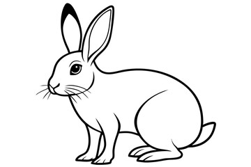 Obraz premium hare silhouette line art vector illustration with a white background