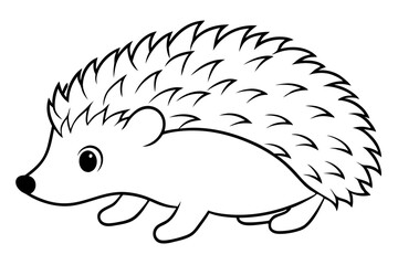 hedgehog silhouette line art vector illustration with a white background © pipp99