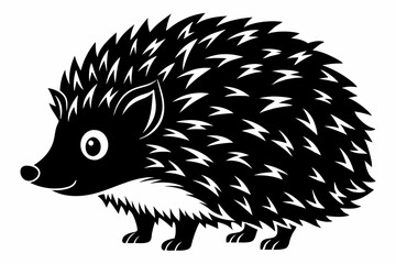 hedgehog silhouette line art vector illustration with a white background