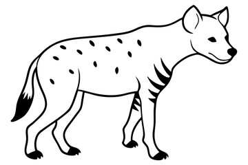 hyena silhouette line art vector illustration with a white background