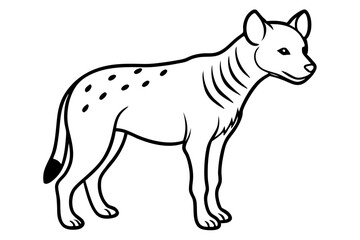 hyena silhouette line art vector illustration with a white background