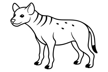 hyena silhouette line art vector illustration with a white background