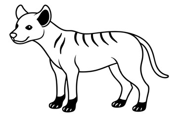 hyena silhouette line art vector illustration with a white background