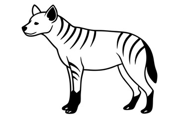 hyena silhouette line art vector illustration with a white background