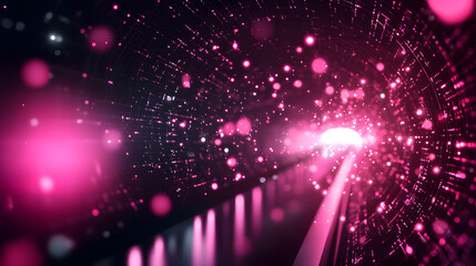 Dynamic abstract data flow digital environment glowing particles virtual landscape futuristic concept