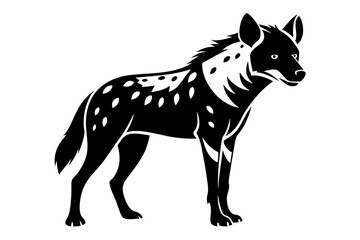 Fototapeta premium hyena silhouette line art vector illustration with a white background