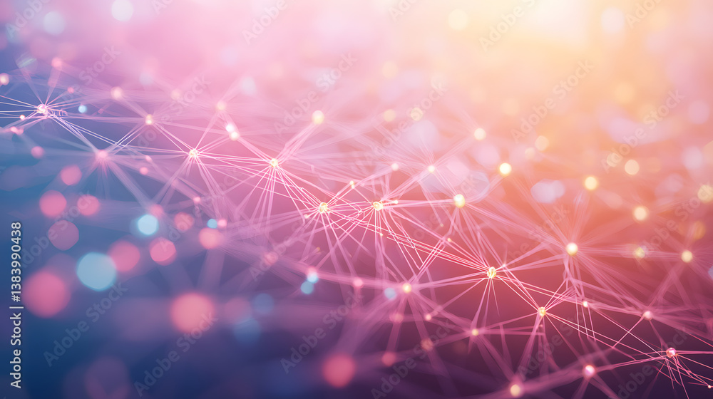 Poster ai and machine learning neural networks smart flows in technology abstract design digital environmen