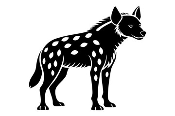 hyena silhouette line art vector illustration with a white background