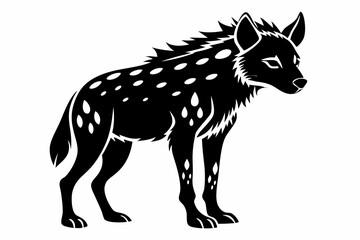 hyena silhouette line art vector illustration with a white background