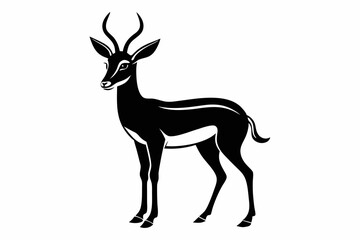 impala silhouette line art vector illustration with a white background