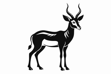 impala silhouette line art vector illustration with a white background
