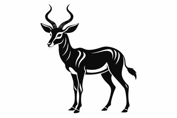impala silhouette line art vector illustration with a white background