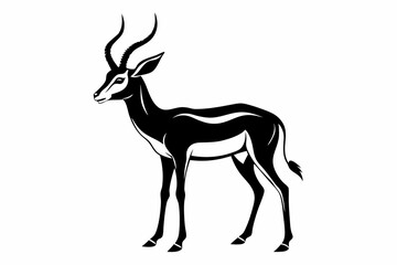 impala silhouette line art vector illustration with a white background