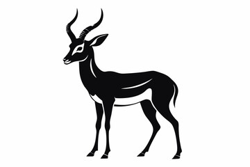 impala silhouette line art vector illustration with a white background