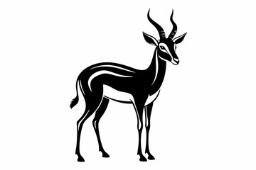 impala silhouette line art vector illustration with a white background