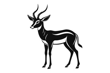 impala silhouette line art vector illustration with a white background