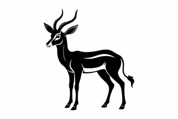 Obraz premium impala silhouette line art vector illustration with a white background