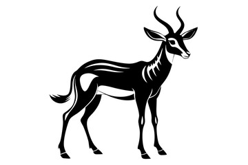 impala silhouette line art vector illustration with a white background