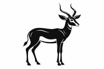 impala silhouette line art vector illustration with a white background