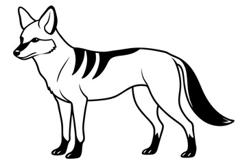jackal silhouette line art vector illustration with a white background