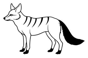 jackal silhouette line art vector illustration with a white background