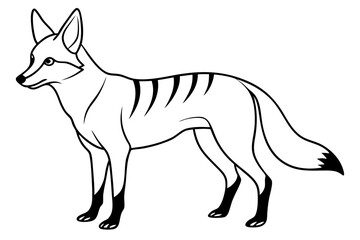 jackal silhouette line art vector illustration with a white background