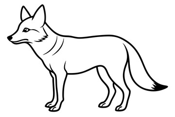 jackal silhouette line art vector illustration with a white background