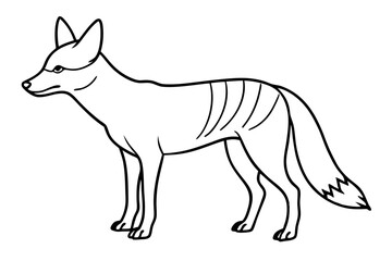 jackal silhouette line art vector illustration with a white background
