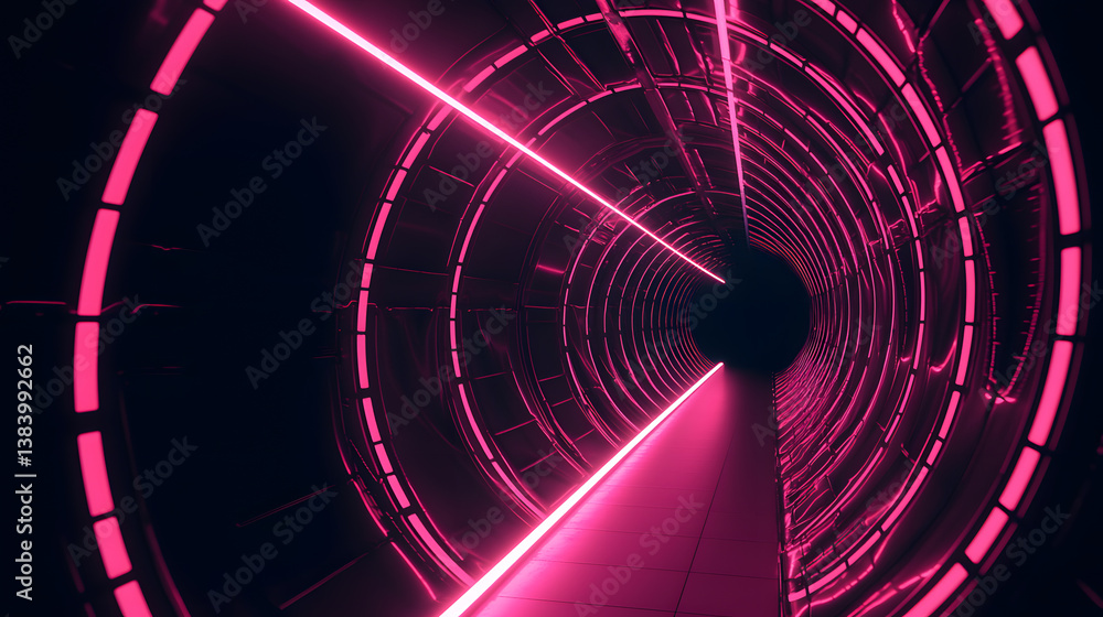 Poster exploring augmented reality without devices immersive tunnel experience virtual environment futurist