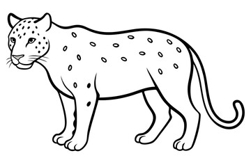 jaguar silhouette line art vector illustration with a white background