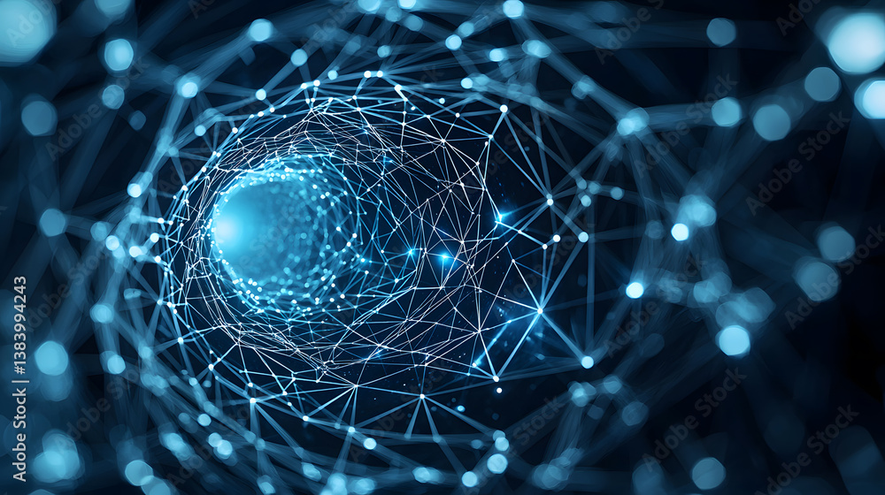 Poster visualization of blockchain cybersecurity and encryption frameworks digital realm infographic abstra