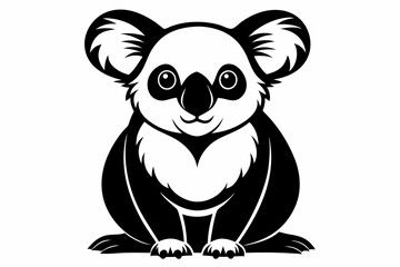 Fototapeta premium koala silhouette line art vector illustration with a white background