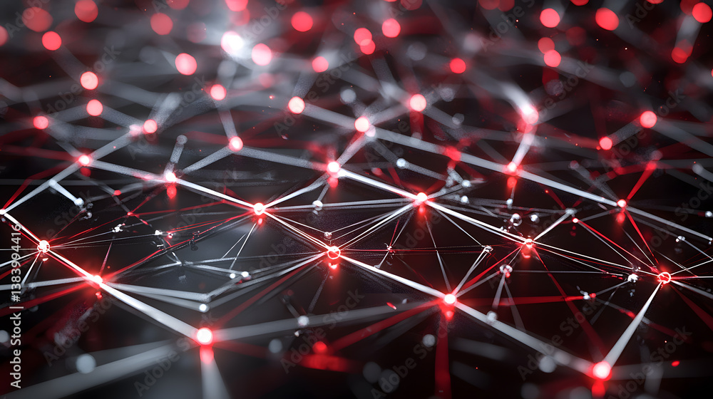 Poster blockchain cybersecurity and encryption visualized intricate digital network design abstract concept