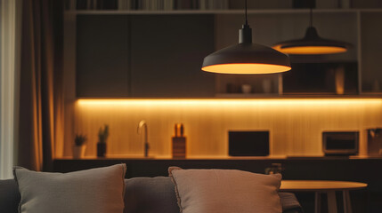 "Illuminated Elegance: Close-Up of Interior Lighting Design"

