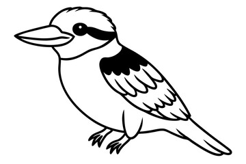 Naklejka premium kookaburra silhouette line art vector illustration with a white background