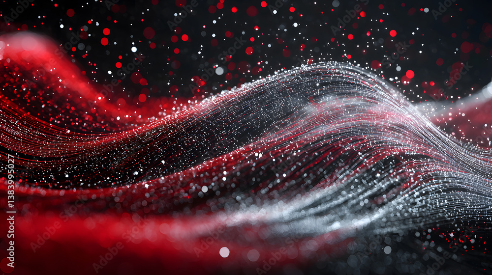 Poster dynamic visualization of decentralized systems in cloud computing abstract graphic design dark envir