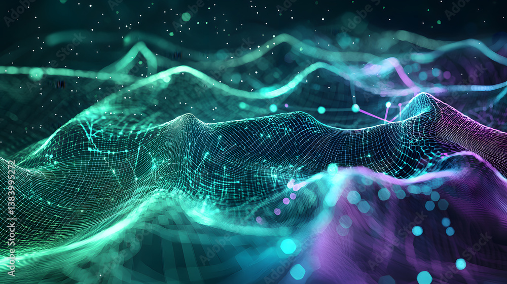 Poster cloud computing and decentralized systems visualization digital environment abstract graphics futuri