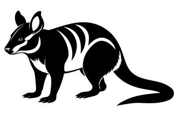 kowari silhouette line art vector illustration with a white background