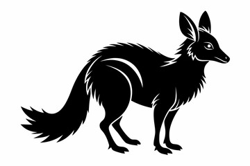 kowari silhouette line art vector illustration with a white background